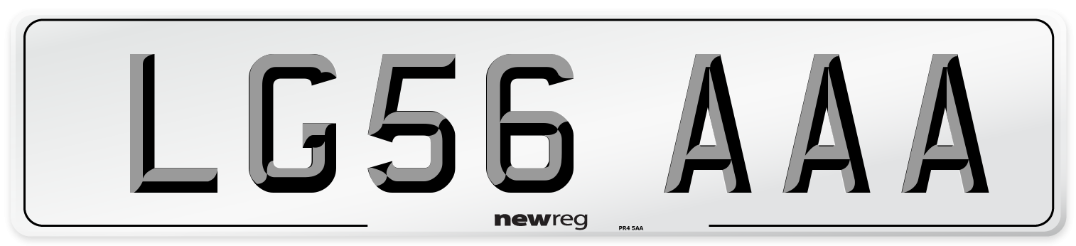 LG56 AAA Number Plate from New Reg
